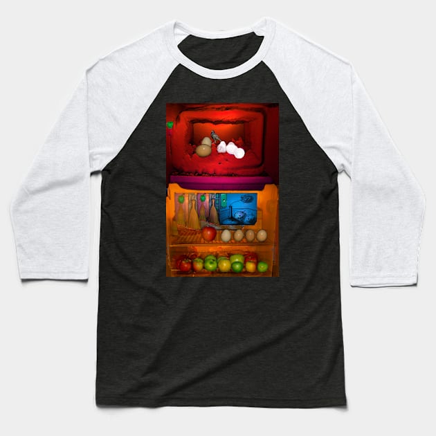 Rothko Refrigerator Baseball T-Shirt by Sarah Curtiss